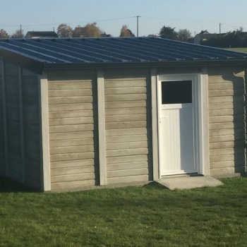 Abri de jardin en béton aspect bois 1 pente